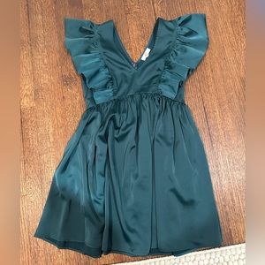 Green ruffled dress